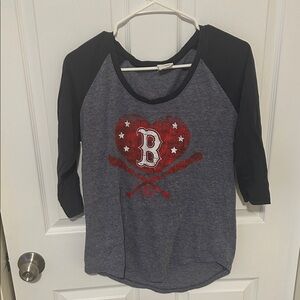 Gray and Black Baseball Raglan Tee